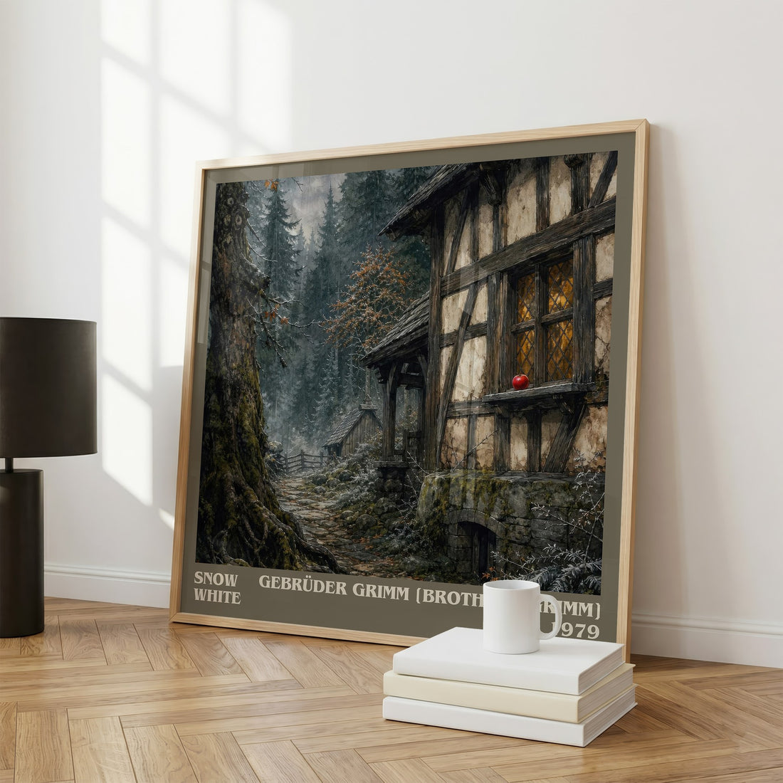 Snow White literary print framed by window – literary home decor
