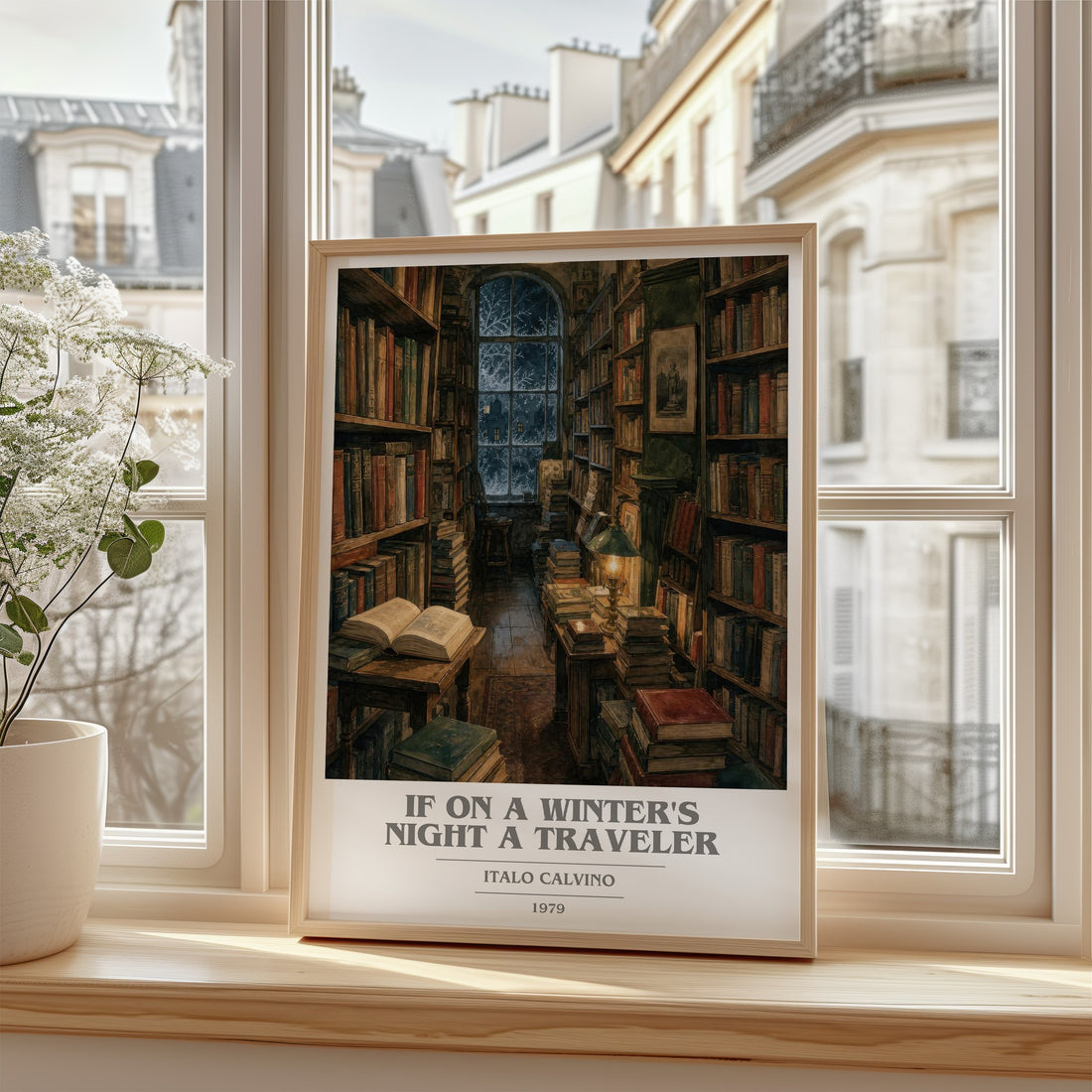 If on a Winter's Night a Traveler book cover poster colour and style options – Italo Calvino book art