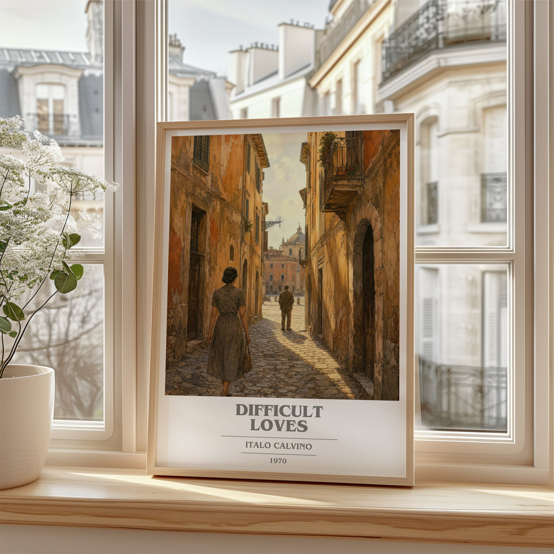 Difficult loves book cover poster colour and style options – Italo Calvino book art