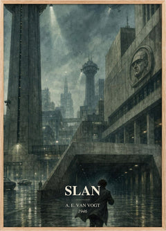 Slan Book Watercolour Illustration by A. E. van Vogt