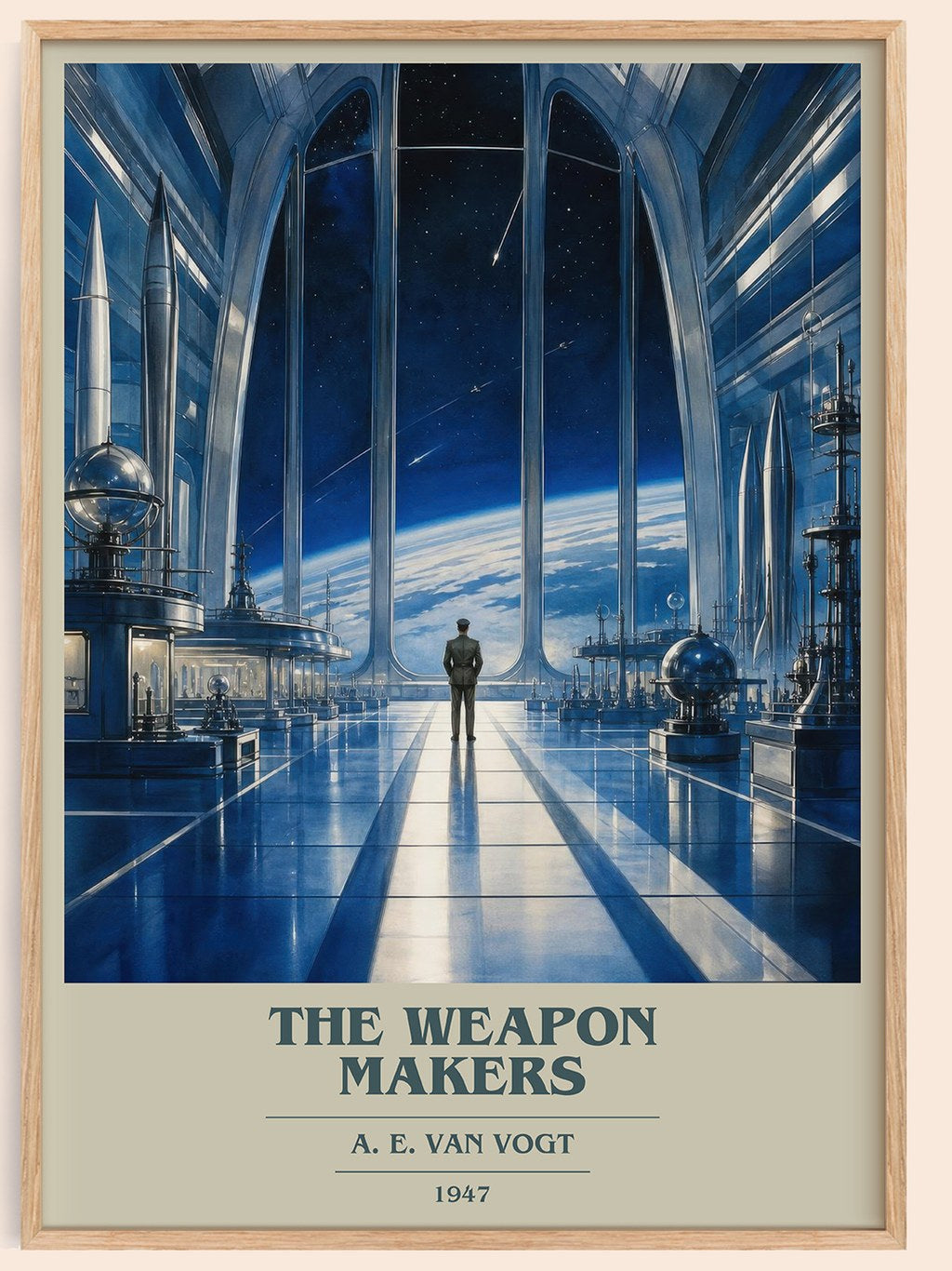 The Weapon Makers book cover book poster by A. E. van Vogt – framed literary art print