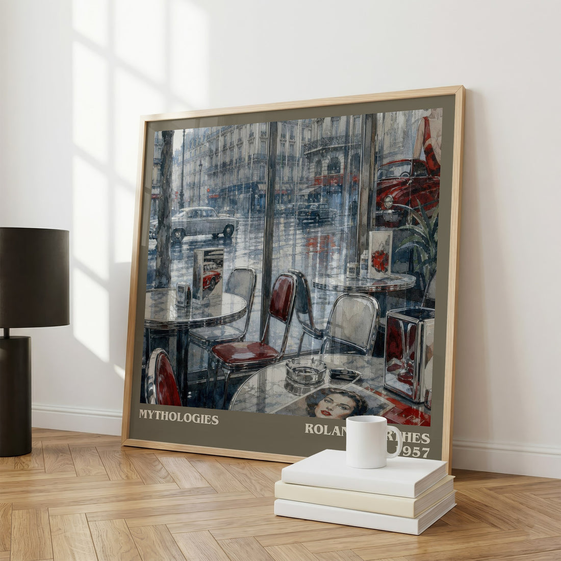 Mythologies literary print framed by window – literary home decor