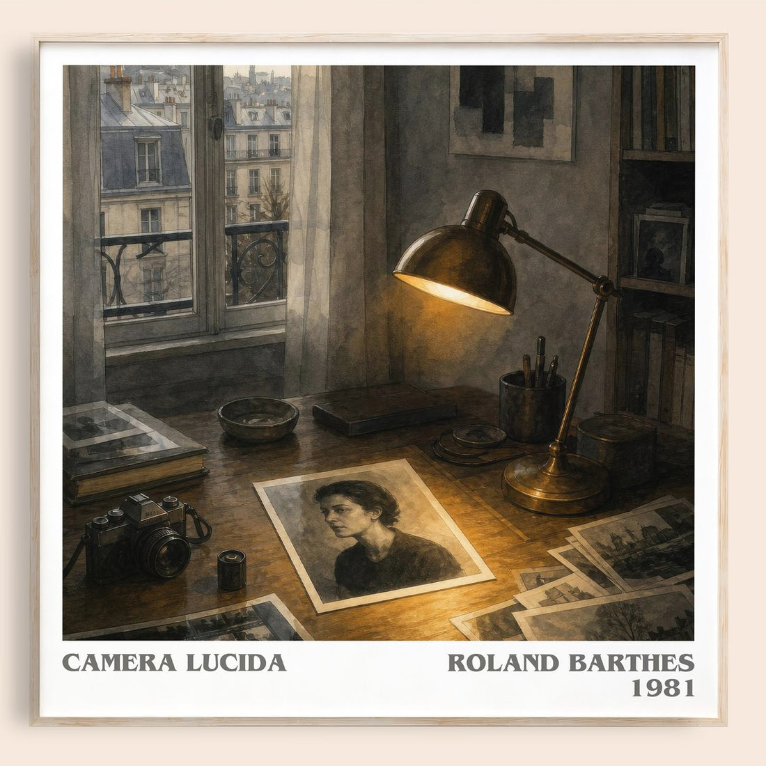 Camera Lucida literary book poster by Roland Barthes – framed literary art print
