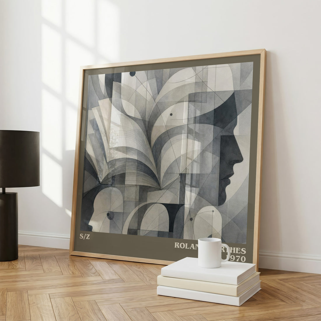 S/Z literary print framed by window – literary home decor