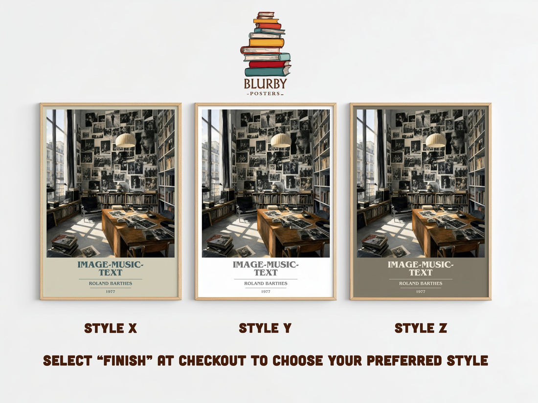 Image-Music-Text Book Cover Poster by Roland Barthes – Style X, Y and Z side by side – choose your finish