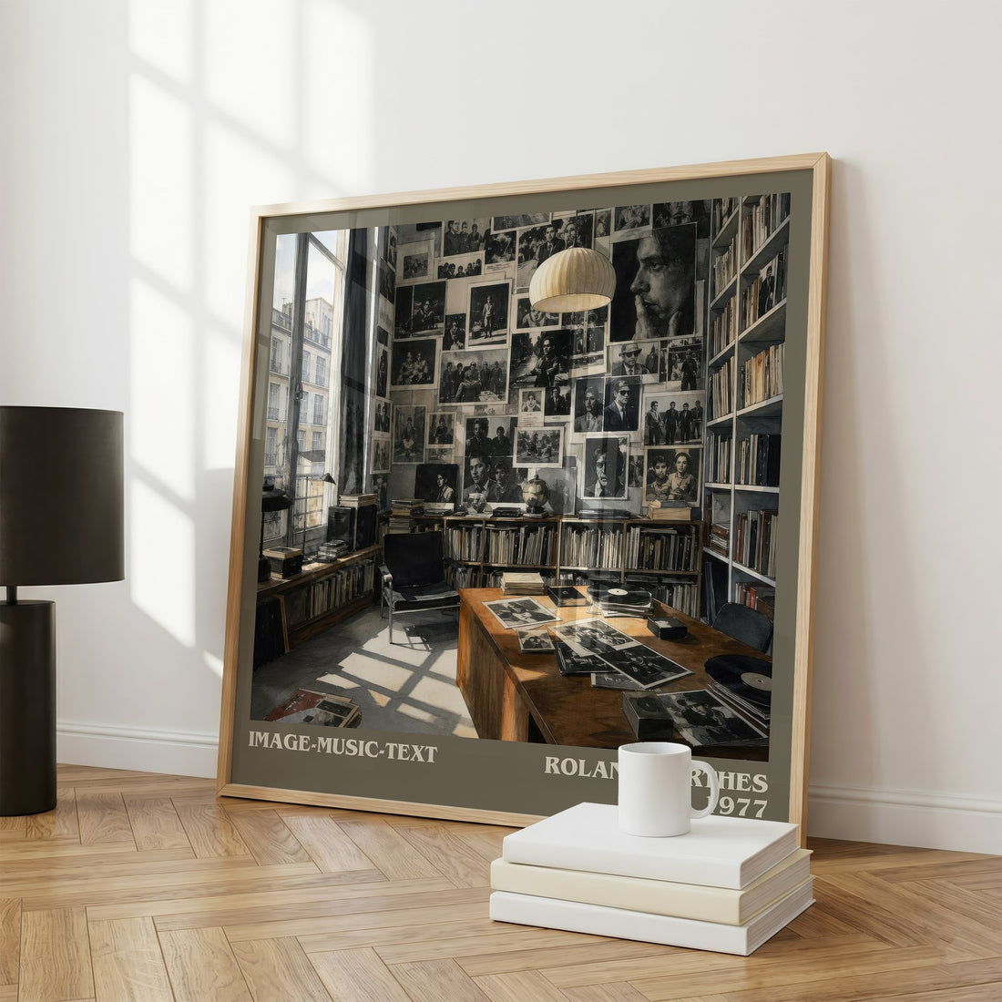 Image-Music-Text literary print framed by window – literary home decor