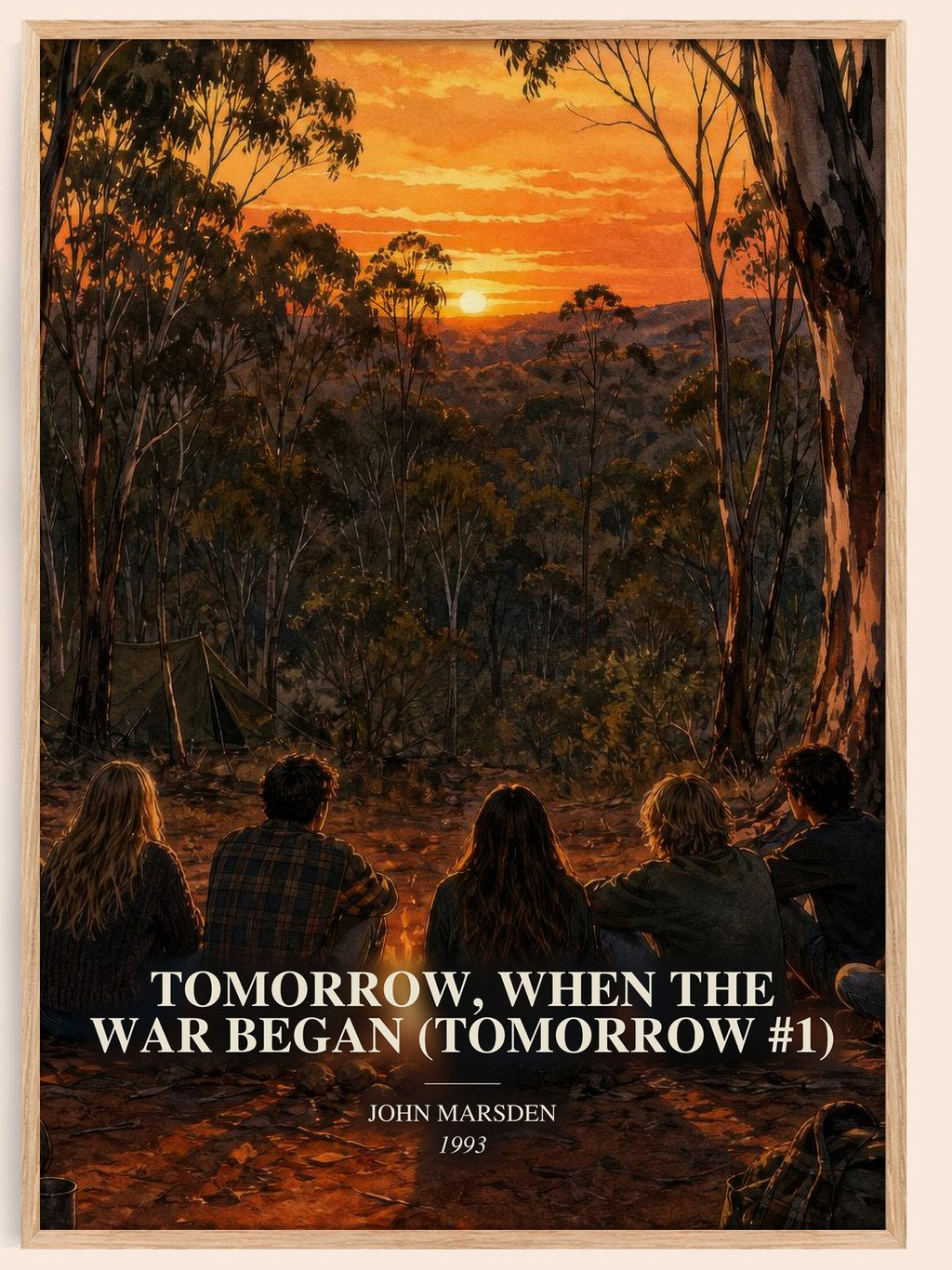 Tomorrow, when the war began (Tomorrow #1) watercolour book poster by John Marsden – framed literary art print
