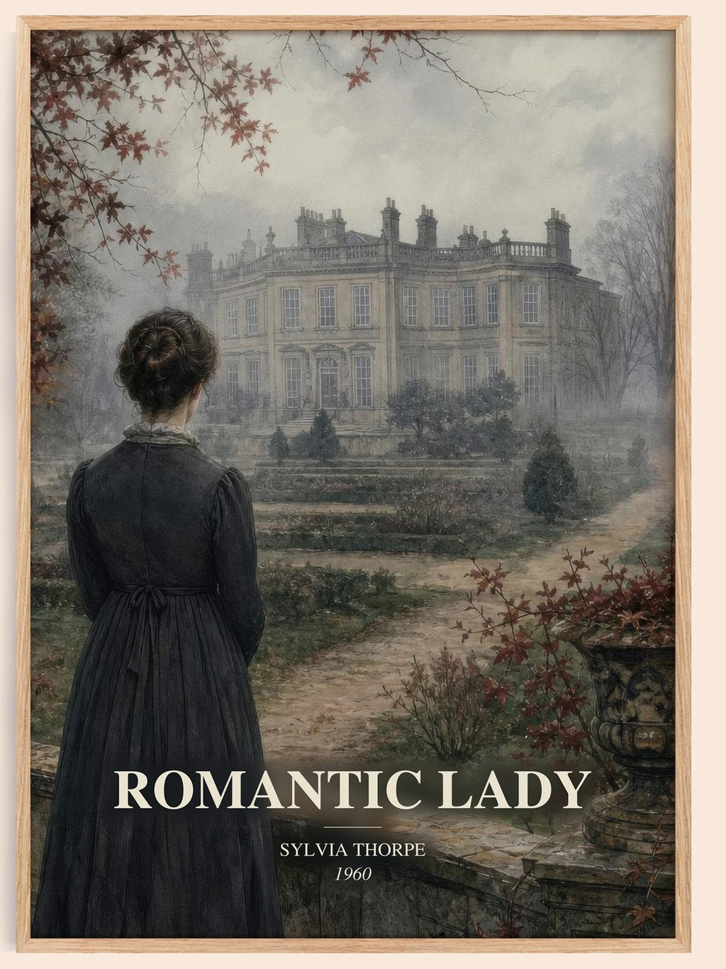 Romantic Lady watercolour book poster by Sylvia Thorpe – framed literary art print