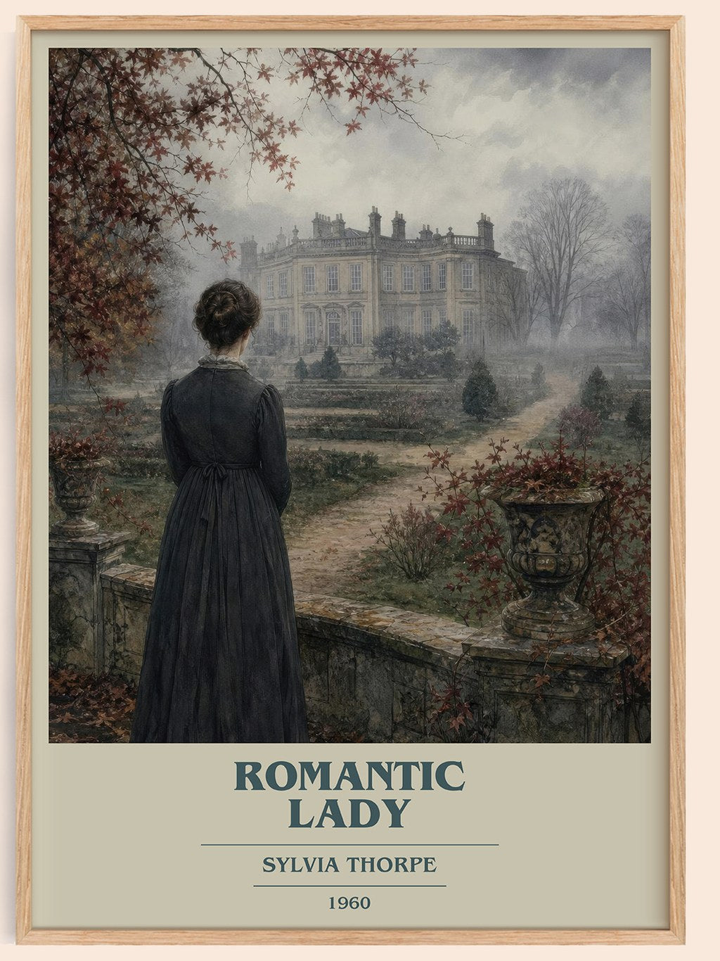 Romantic Lady book cover book poster by Sylvia Thorpe – framed literary art print
