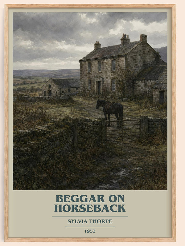 Beggar on Horseback book cover book poster by Sylvia Thorpe – framed literary art print
