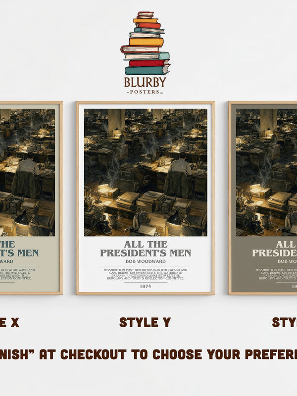 All the President's Men bookish print in frame leaning in hallway – non fiction wall art