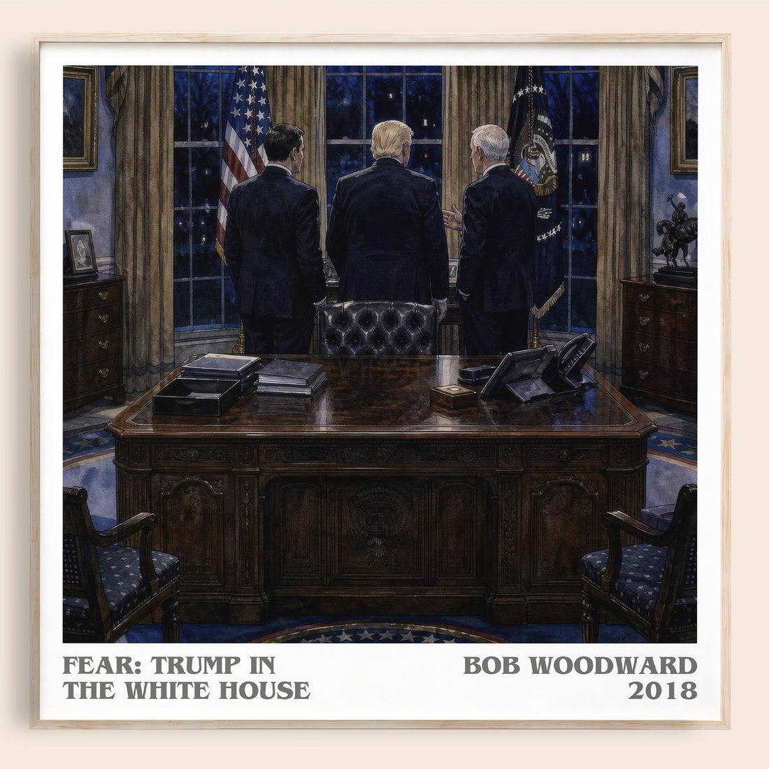 Fear: Trump in the White House literary book poster by Bob Woodward – framed literary art print