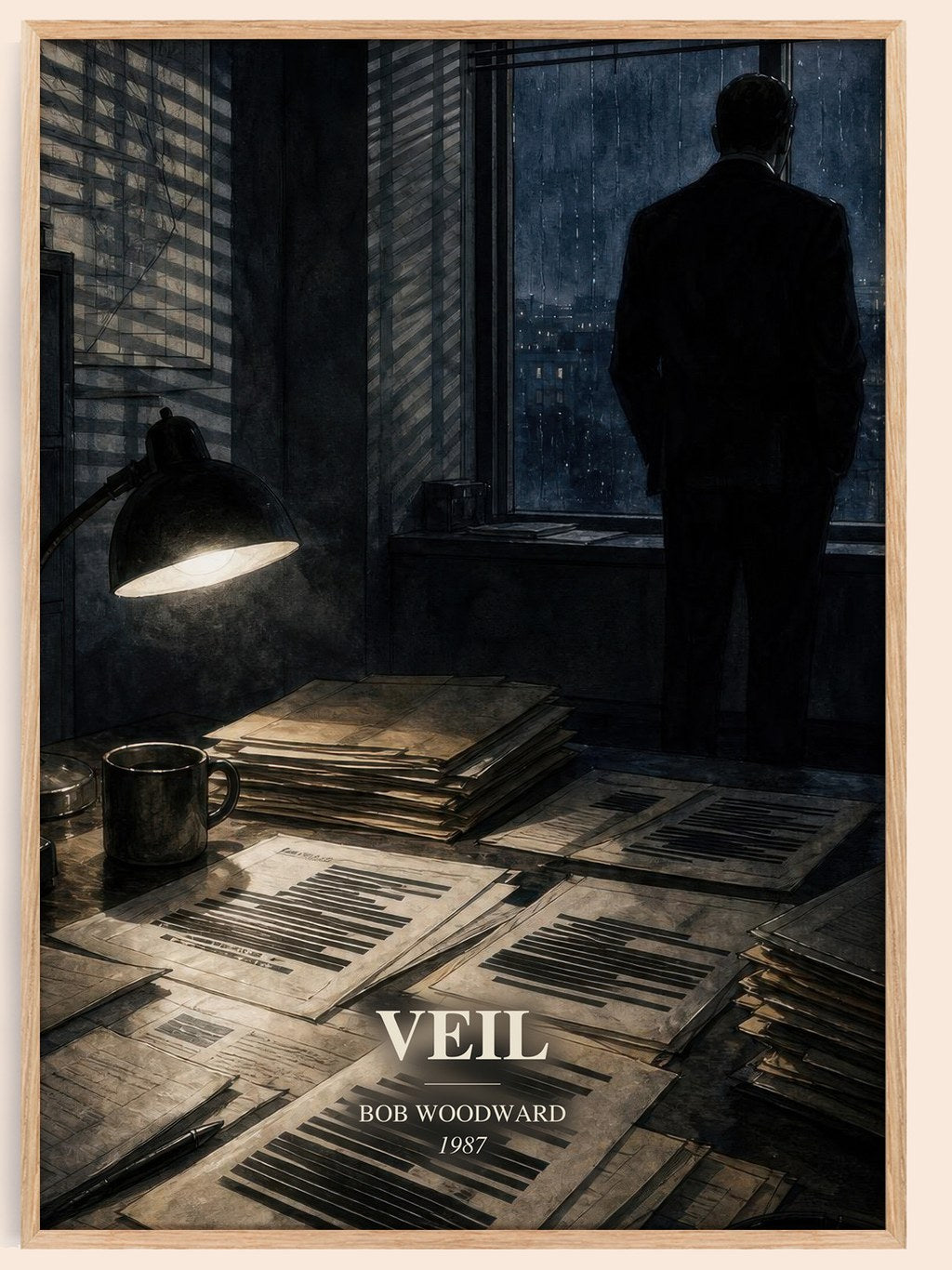 Veil watercolour book poster by Bob Woodward – framed literary art print