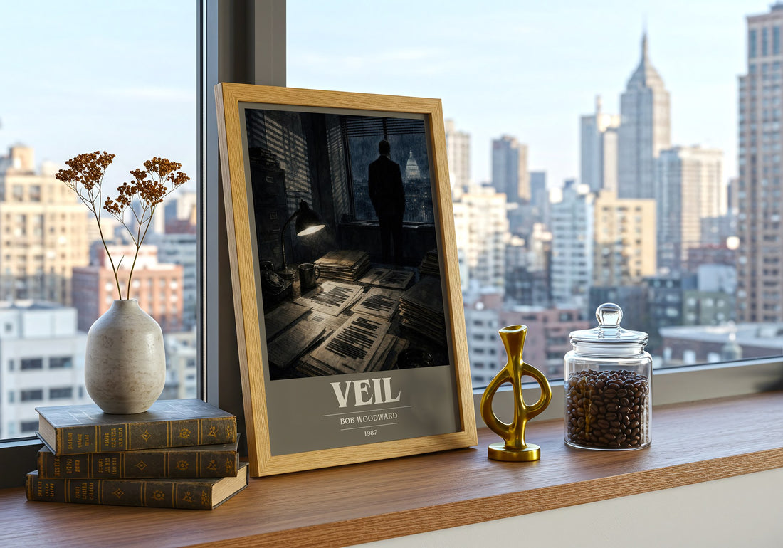 Veil book cover print framed by window – literary home decor