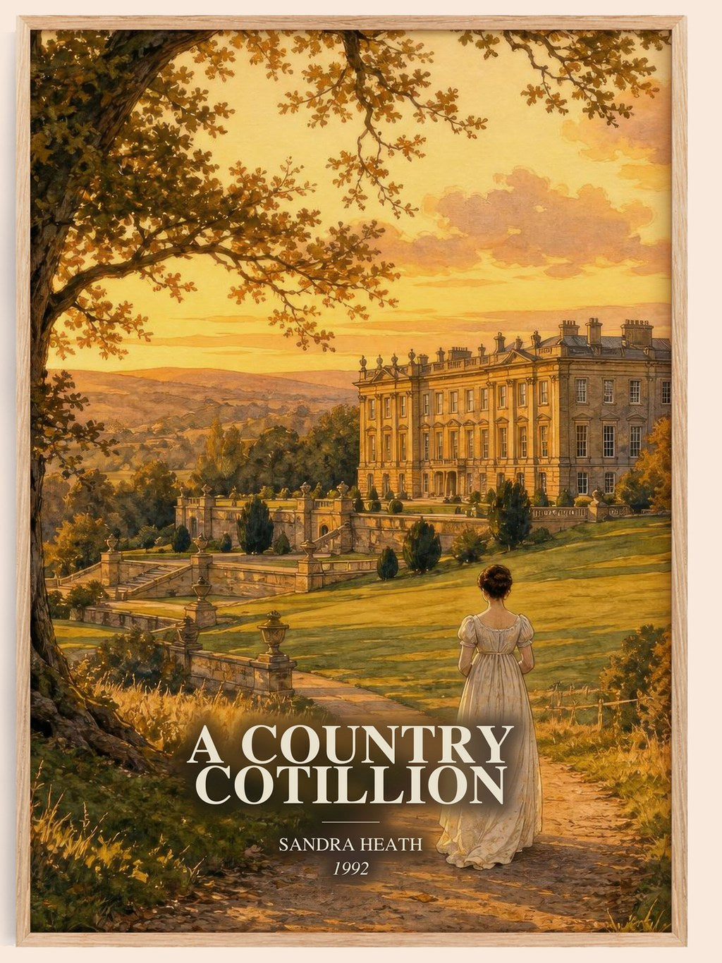 A Country Cotillion watercolour book poster by Sandra Heath – framed literary art print