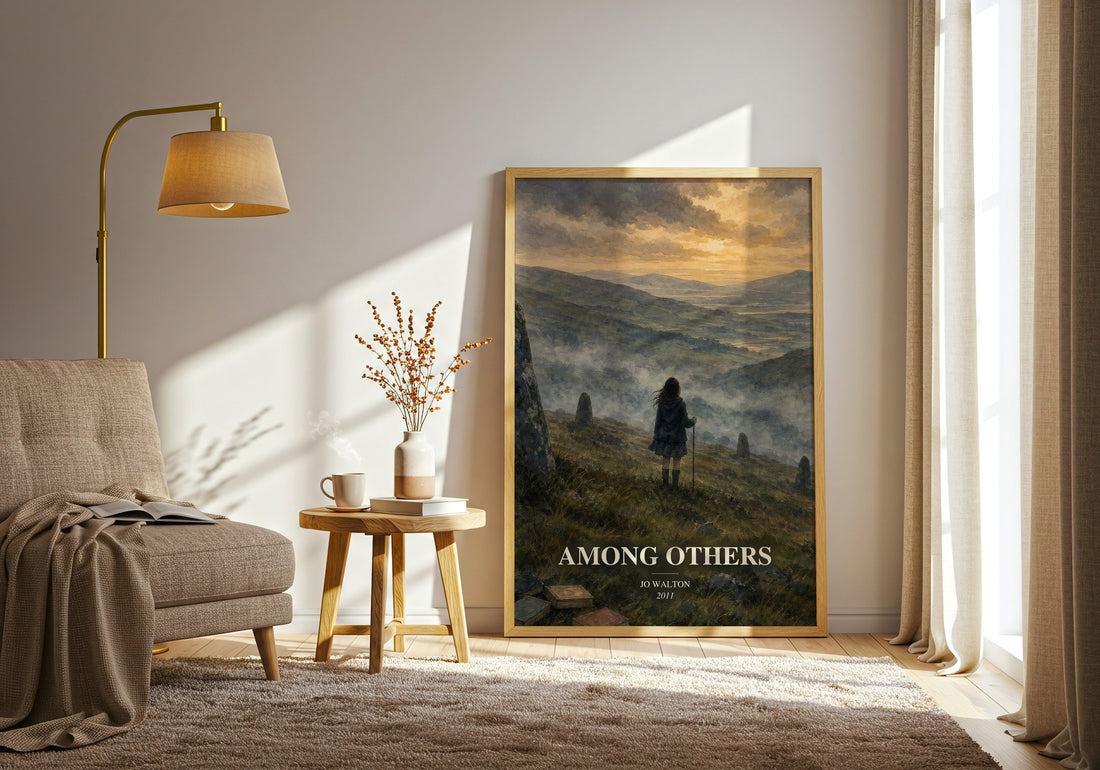 Among Others watercolour print in frame leaning in hallway – fantasy wall art