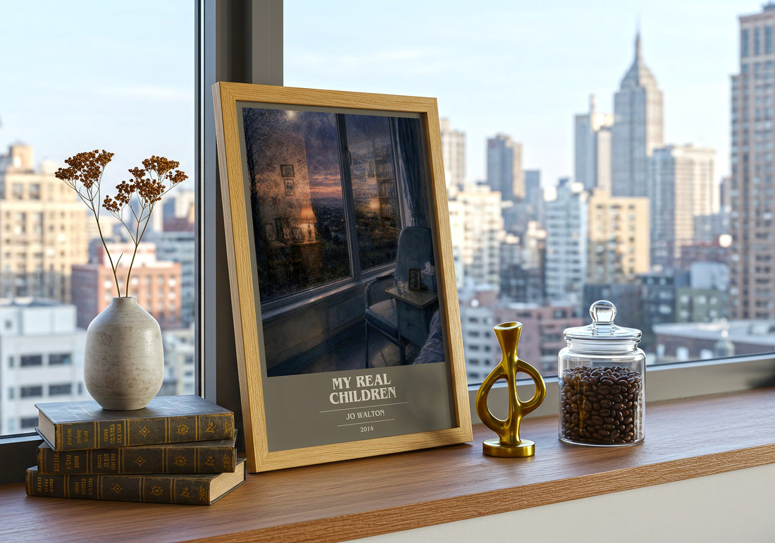 My real children book cover print framed by window – literary home decor