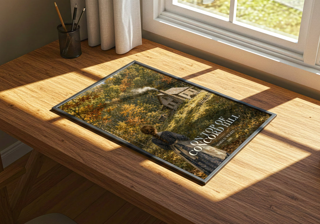 On top of Concord Hill watercolour book poster framed on wall – childrens wall art