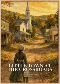 Little Town at the Crossroads Book Watercolour Illustration by Maria D. Wilkes