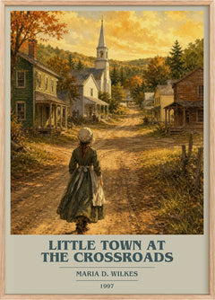 Little Town at the Crossroads Book Cover Poster by Maria D. Wilkes