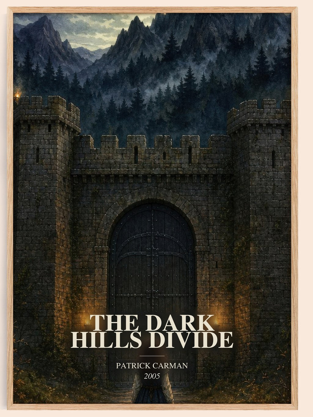The Dark Hills divide watercolour book poster by Patrick Carman – framed literary art print