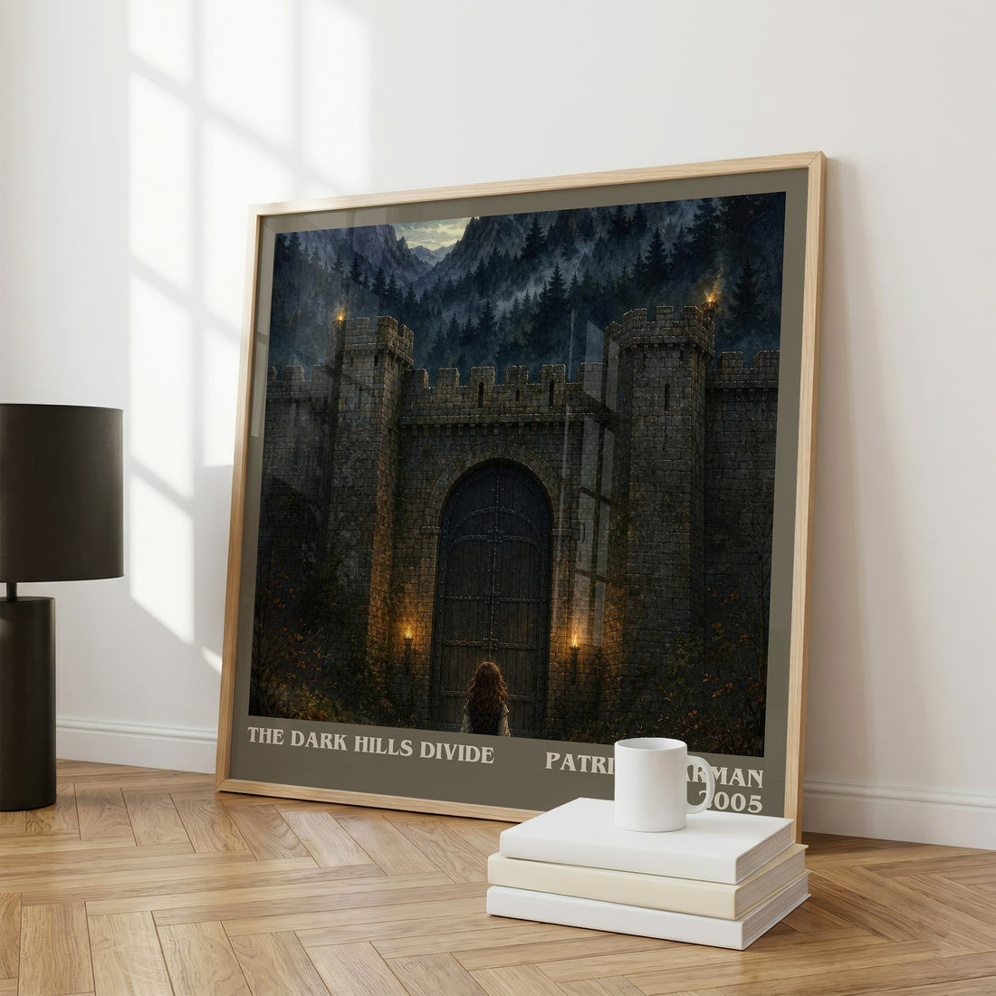 The Dark Hills divide literary print framed by window – literary home decor