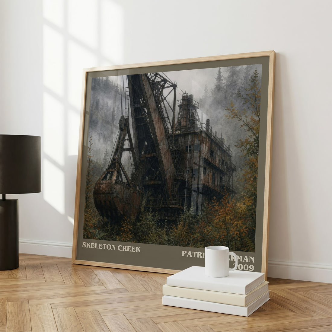 Skeleton Creek literary print framed by window – literary home decor