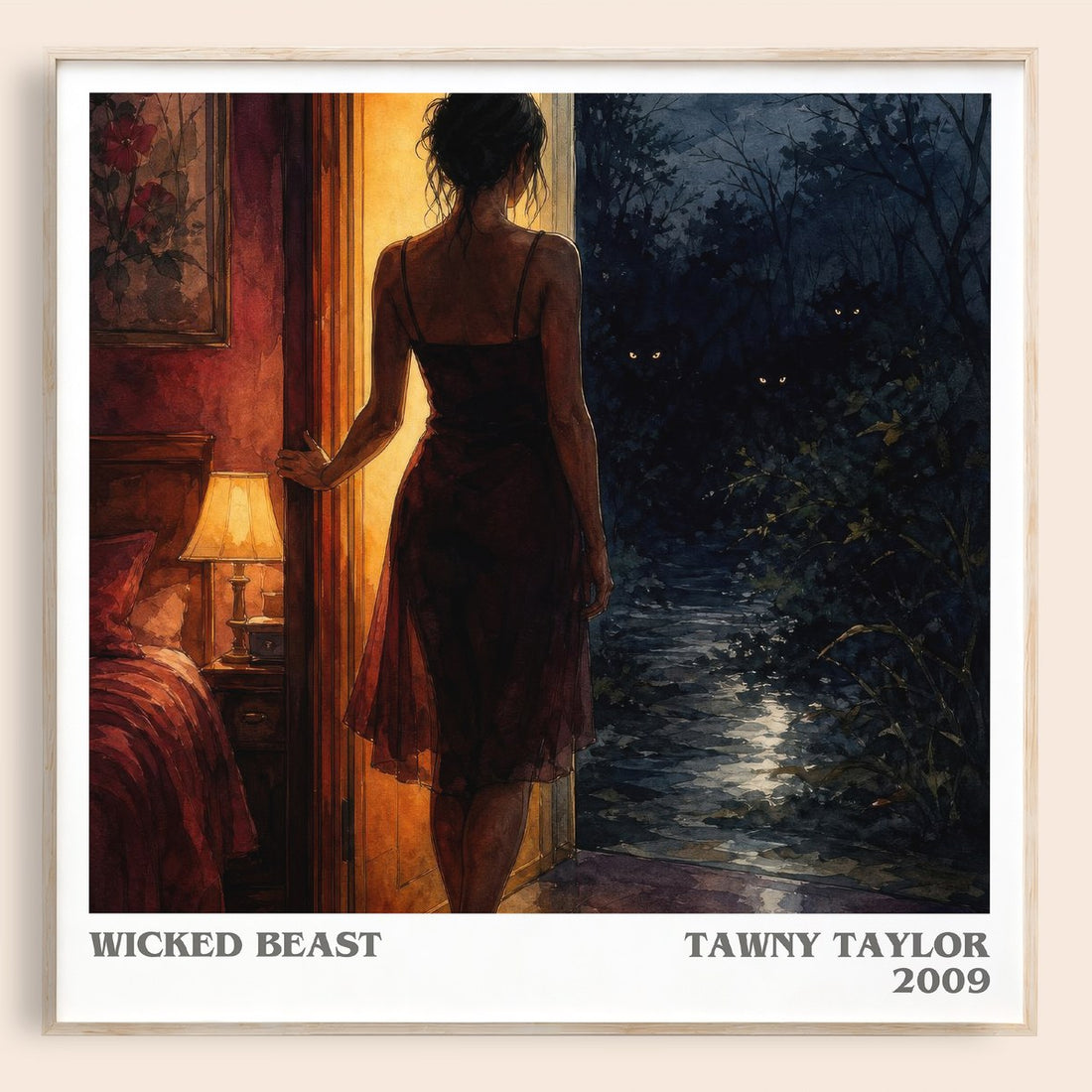 Wicked beast literary book poster by Tawny Taylor – framed literary art print