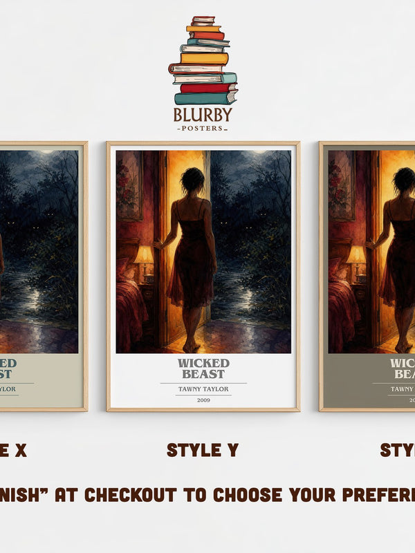 Wicked beast book cover print in frame leaning in hallway – romance wall art