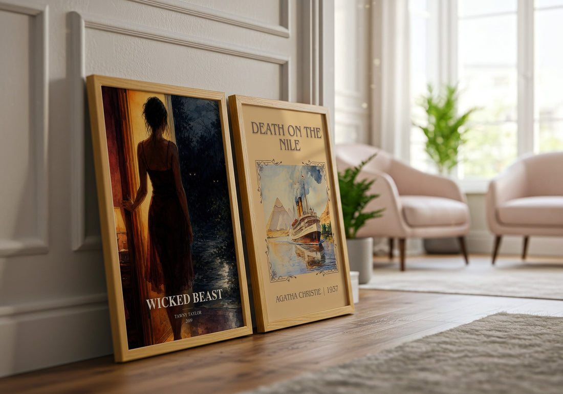 Wicked beast watercolour print framed by window – literary home decor