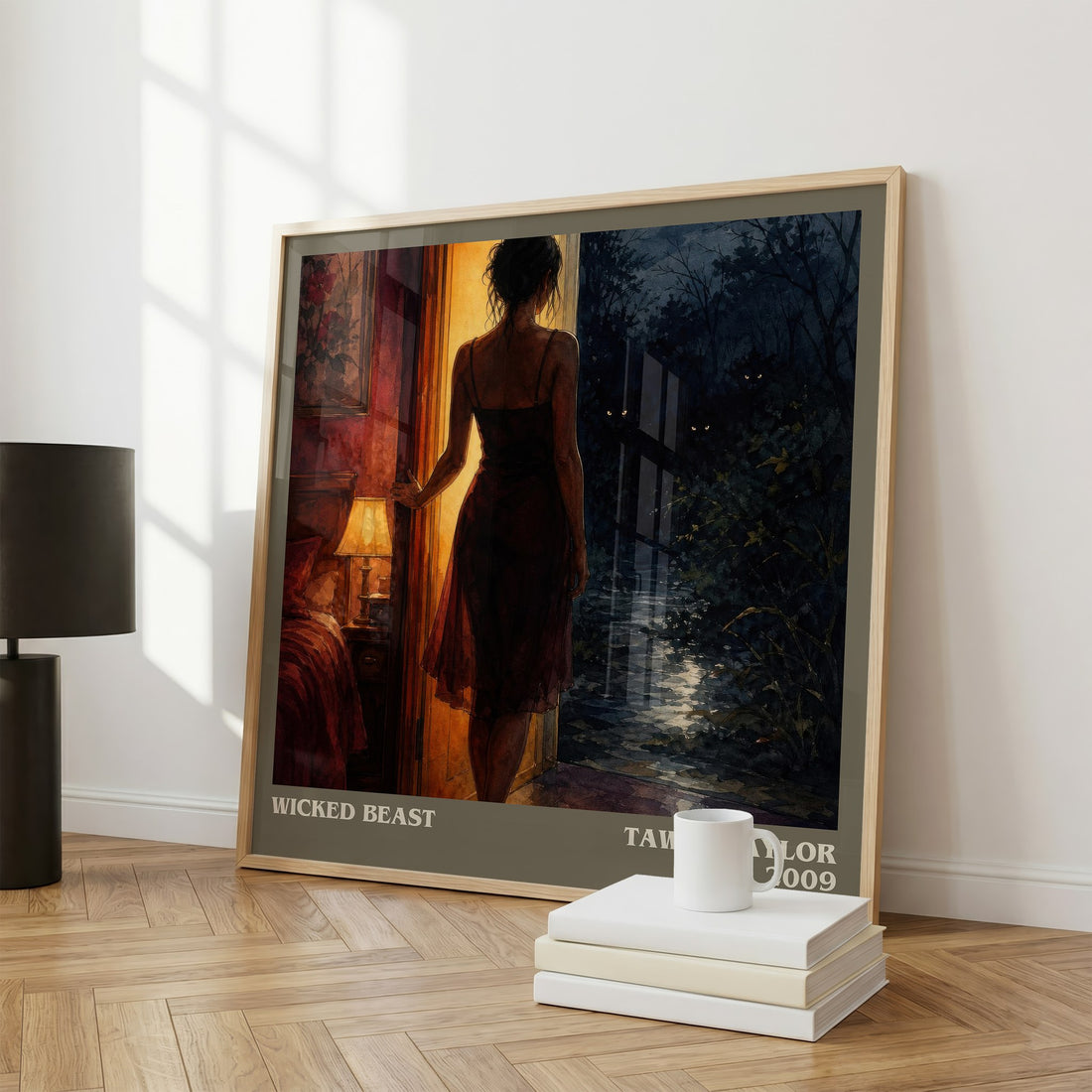 Wicked beast literary print framed by window – literary home decor
