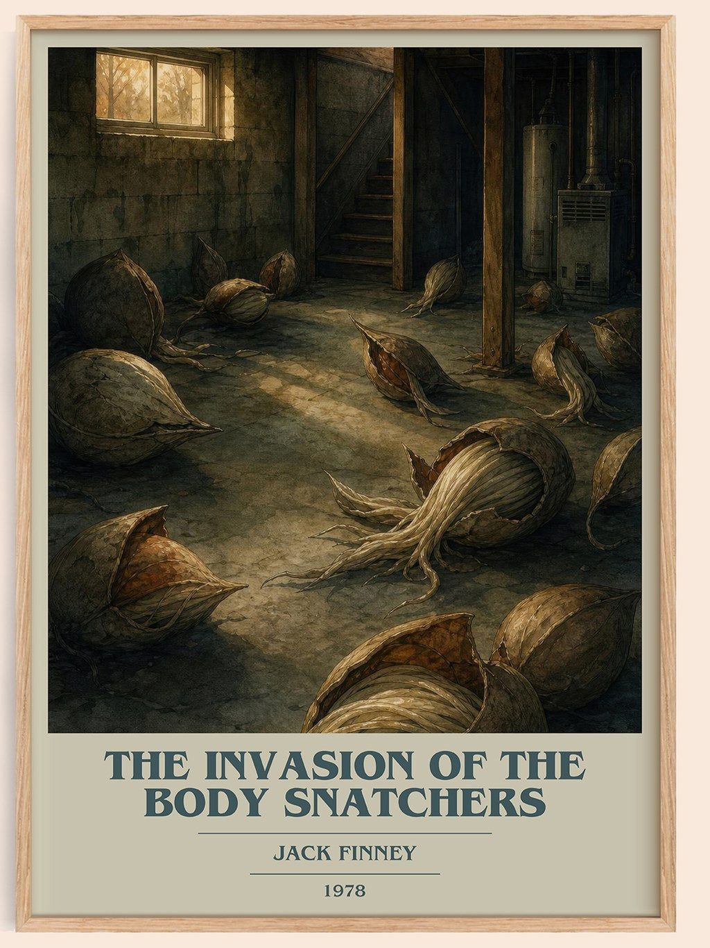 The Invasion of the Body Snatchers book cover book poster by Jack Finney – framed literary art print