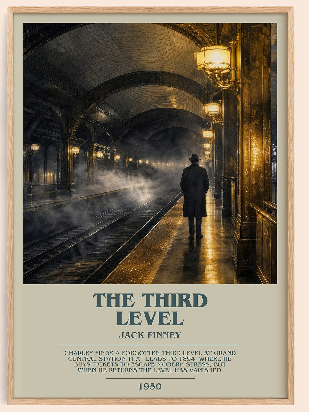 The third level bookish book poster by Jack Finney – framed literary art print