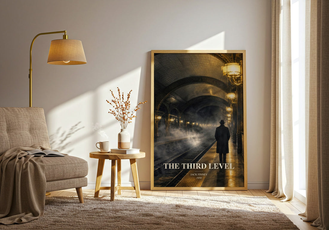 The third level watercolour print in frame leaning in hallway – sci fi wall art