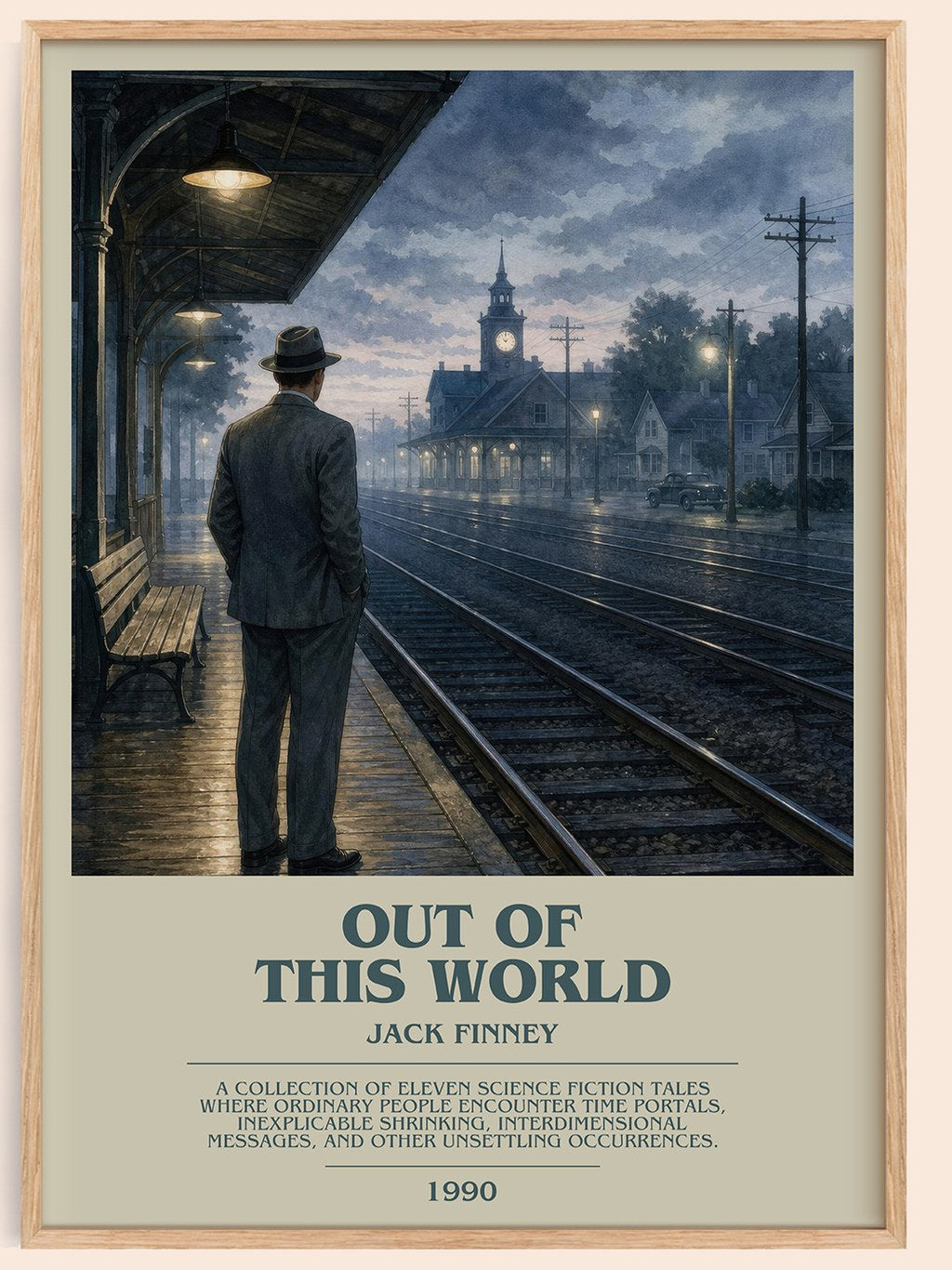 Out of this world bookish book poster by Jack Finney – framed literary art print