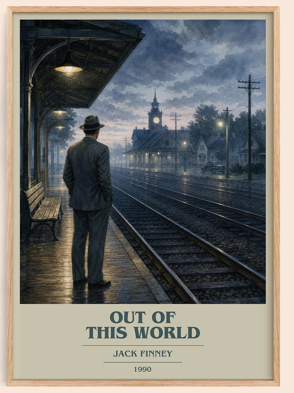 Out of this world book cover book poster by Jack Finney – framed literary art print