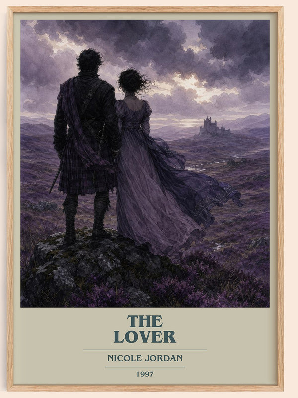 The Lover book cover book poster by Nicole Jordan – framed literary art print