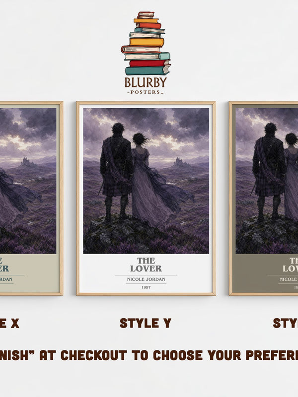 The Lover book cover print in frame leaning in hallway – romance wall art