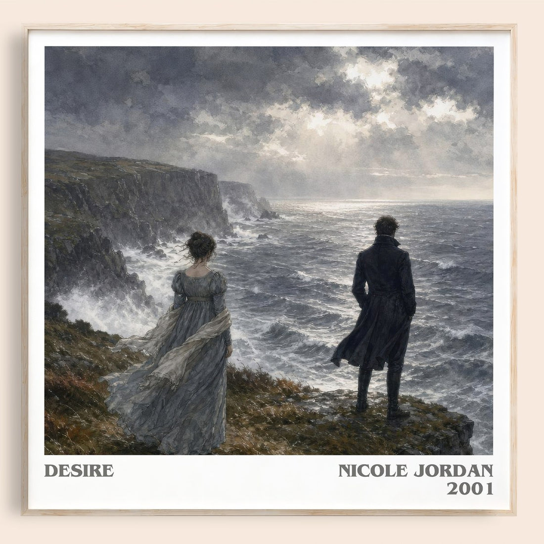 Desire literary book poster by Nicole Jordan – framed literary art print