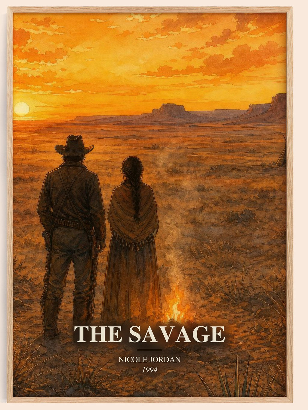 The Savage watercolour book poster by Nicole Jordan – framed literary art print