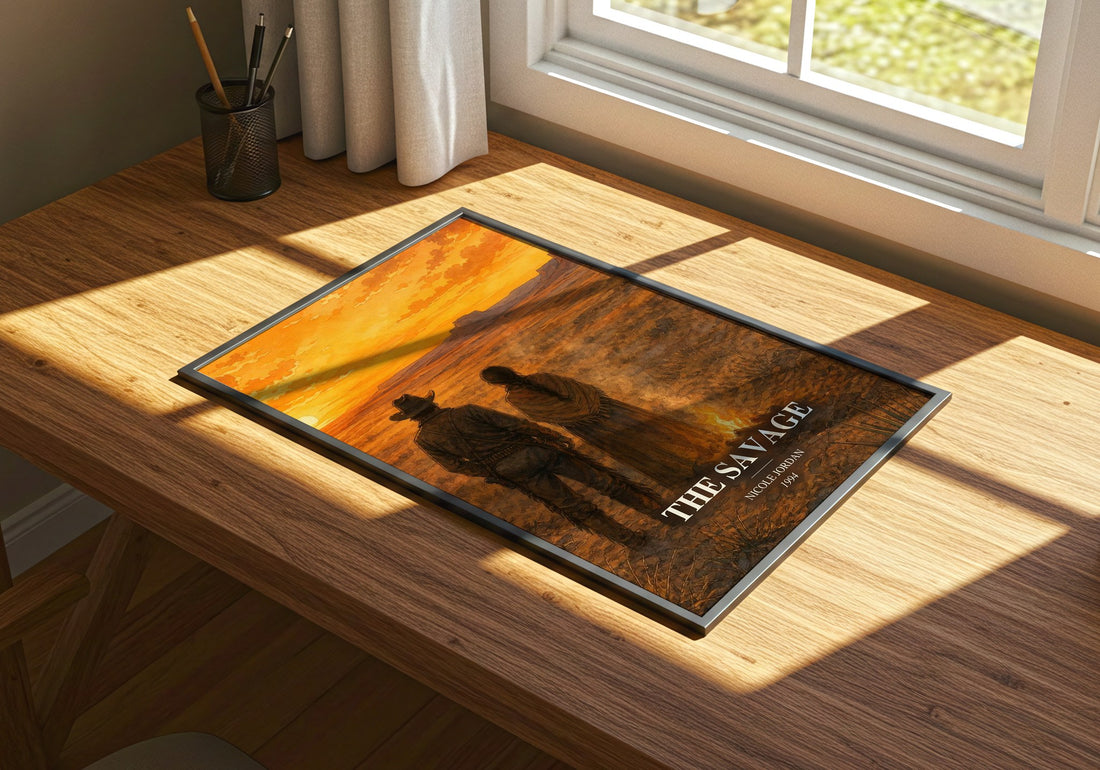The Savage watercolour book poster framed on wall – romance wall art