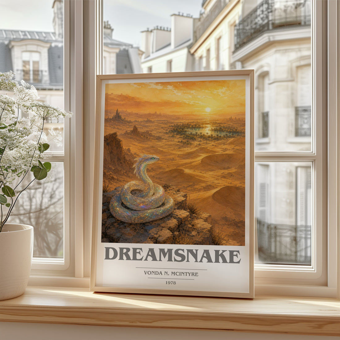 Dreamsnake book cover poster colour and style options – Vonda N. McIntyre book art