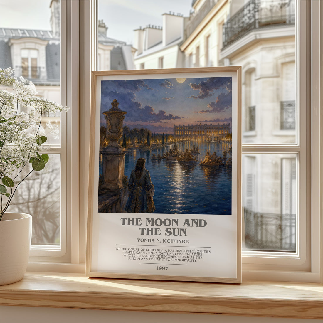 The Moon and the Sun bookish poster colour and style options – Vonda N. McIntyre book art