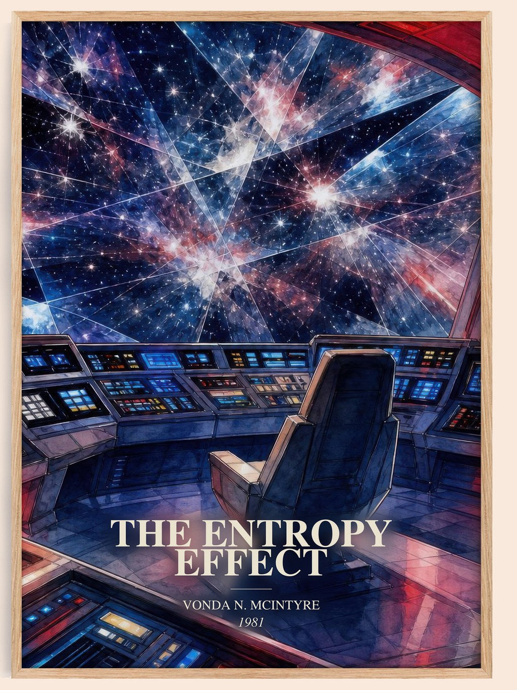 The Entropy Effect watercolour book poster by Vonda N. McIntyre – framed literary art print