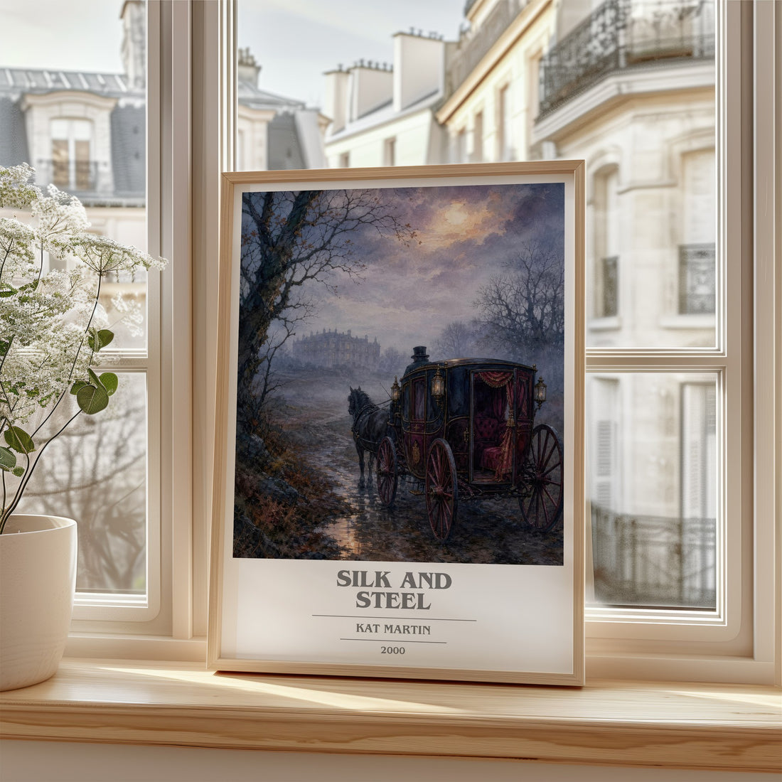 Silk and Steel book cover poster colour and style options – Kat Martin book art