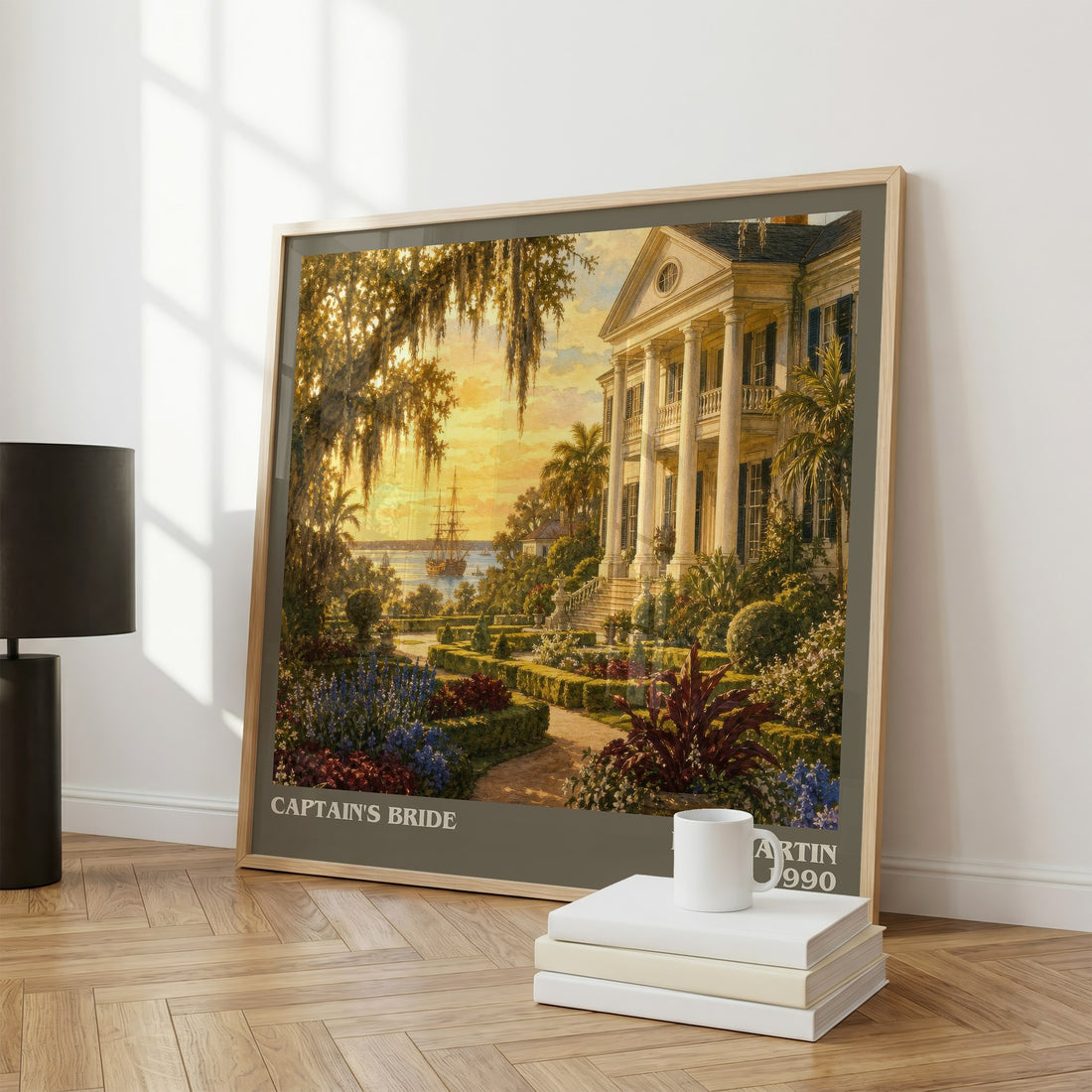 Captain's bride literary print framed by window – literary home decor