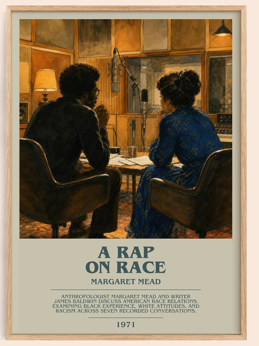 A rap on race bookish book poster by Margaret Mead – framed literary art print