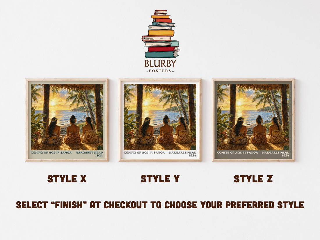 Coming of age in Samoa literary print in frame leaning in hallway – non fiction wall art (mockup)
