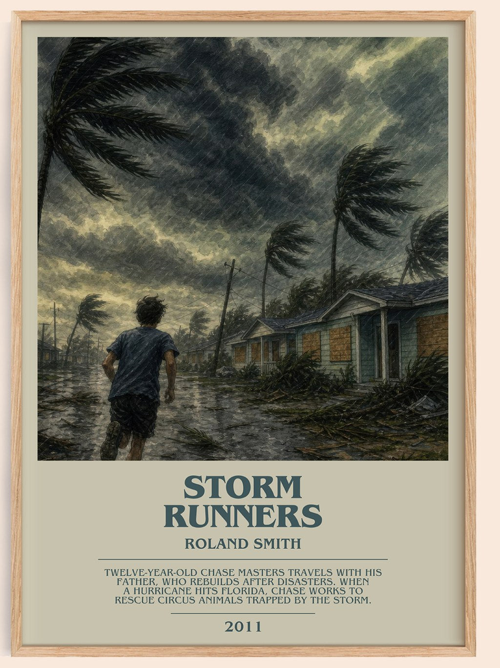 Storm Runners bookish book poster by Roland Smith – framed literary art print