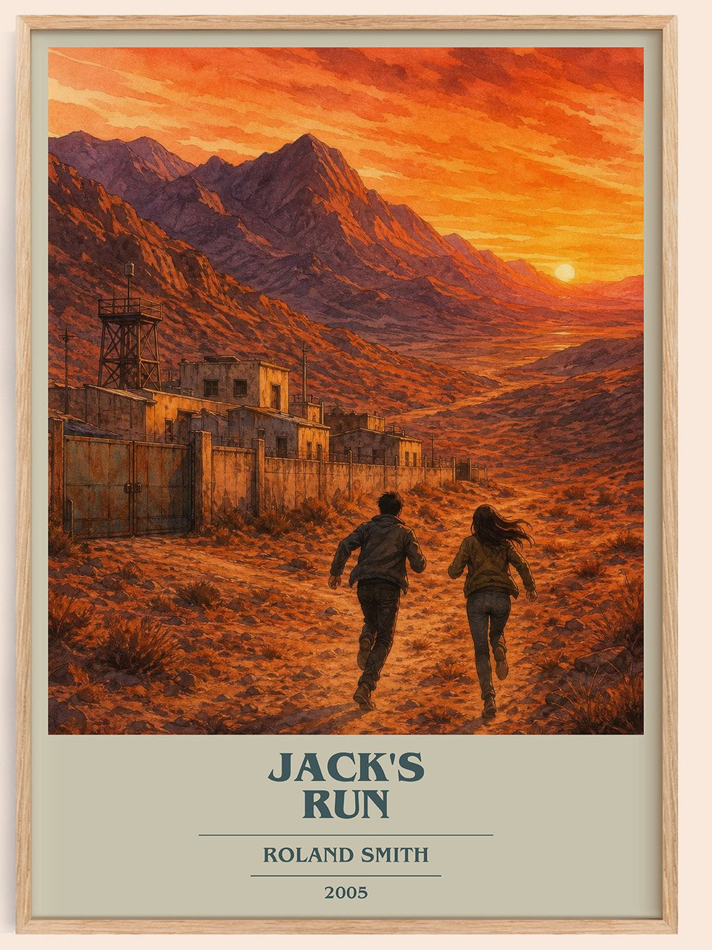 Jack's run book cover book poster by Roland Smith – framed literary art print